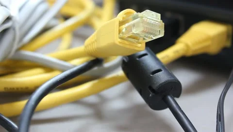 Ethernet cables conetion Video stock 11187102