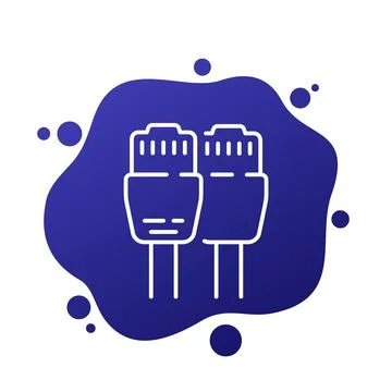 Ethernet cables icon, line vector design Stock Illustration