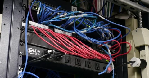 Ethernet cables in a Television station Stock Footage 45486892