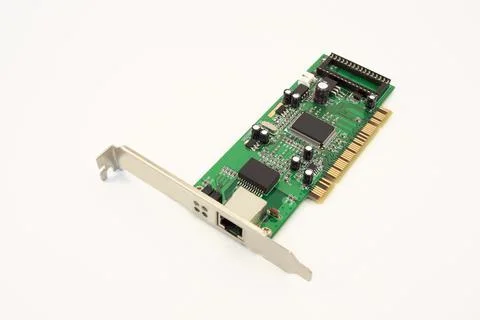 Ethernet card for personal computer. Isolated on a white background. Stock Photos