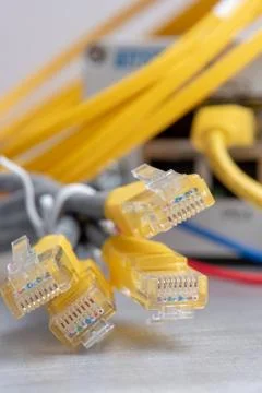Ethernet computer network cables Stock Photos