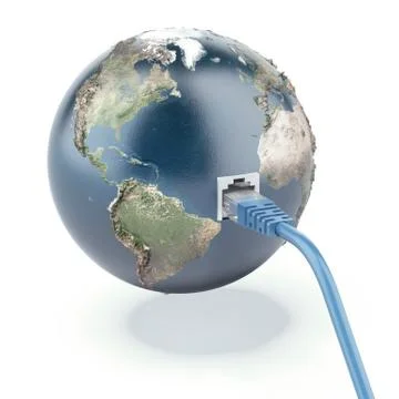 Ethernet connected globe Illustrazione stock