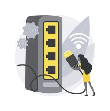 Ethernet connection abstract concept vector illustration. Stockillustratie