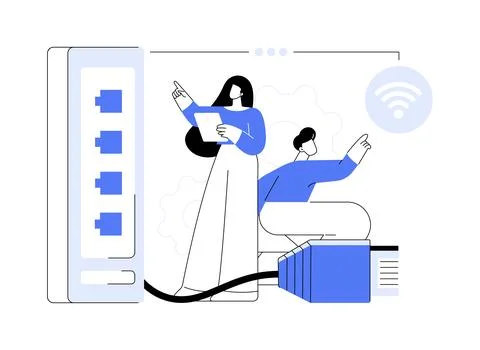 Ethernet connection abstract concept vector illustration. Stock Illustration