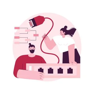 Ethernet connection abstract concept vector illustration. Stock Illustration