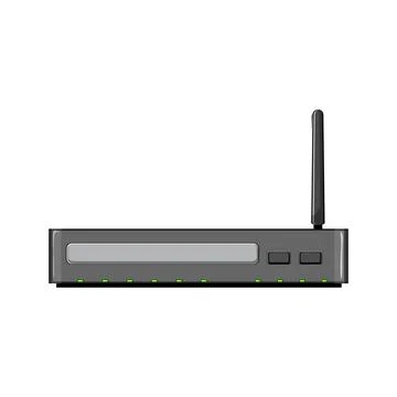 Ethernet dsl modem cartoon vector illustration Illustrazione stock