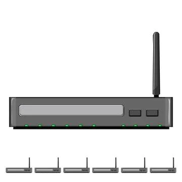 Ethernet dsl modem cartoon vector graphic 库存插图