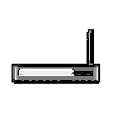 Ethernet dsl modem game pixel art vector illustration Stock Illustration