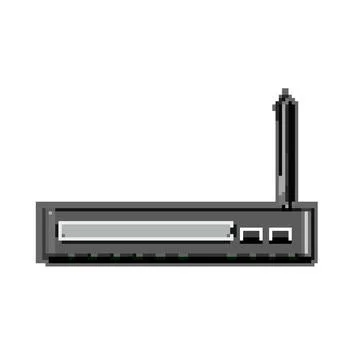 Ethernet dsl modem pixel art vector illustration Stockillustratie