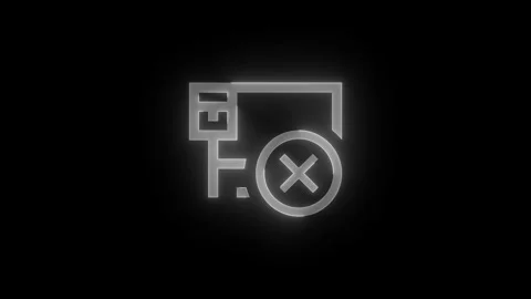 Ethernet error stroke icon glowing neon animation Stock Footage 289404111