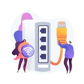 Ethernet Ethernet connection abstract concept vector illustration. Stock Illustration