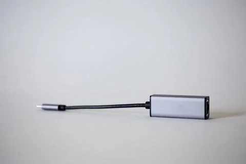 Ethernet laptop adapter - type C on a white background Stock Photos