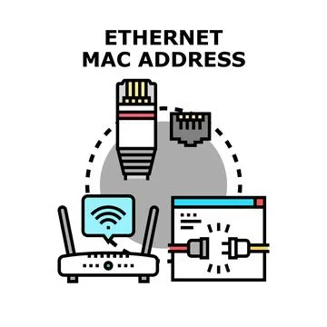 Ethernet mac address network connection concept Stock Illustration