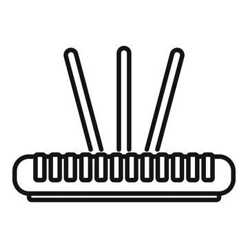 Ethernet modem icon outline . Wirelesss device Stock Illustration