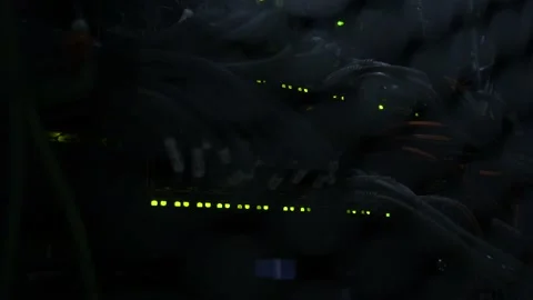 Ethernet Network Connection Hub. Stock Footage 92752999