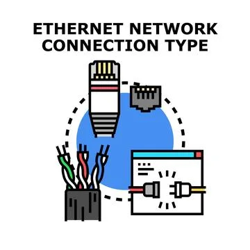 Ethernet network connection type creating digital connectivity Stock Illustration