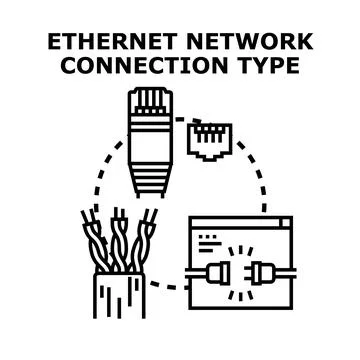 Ethernet network connection type creating digital connectivity Stock Illustration