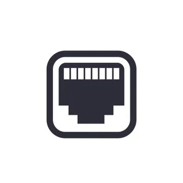 Ethernet, network port icon Stock Illustration