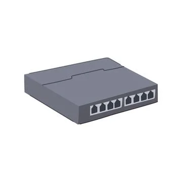 Ethernet network switch cartoon vector illustration Stock Illustration