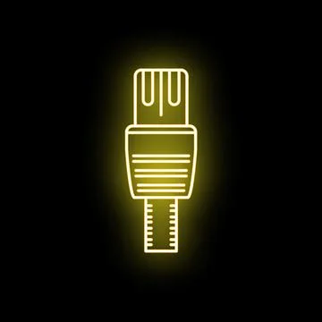 Ethernet plug neon icon representing network connection 스톡 일러스트