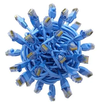 Ethernet plugs in knotted cable Stock Illustration
