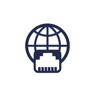 Ethernet port, network icon, vector Stock Illustration