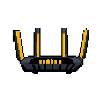 Ethernet router pixel art vector illustration Stock Illustration