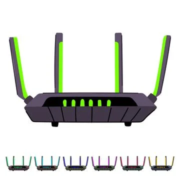 Ethernet router vector cartoon graphic Stock Illustration