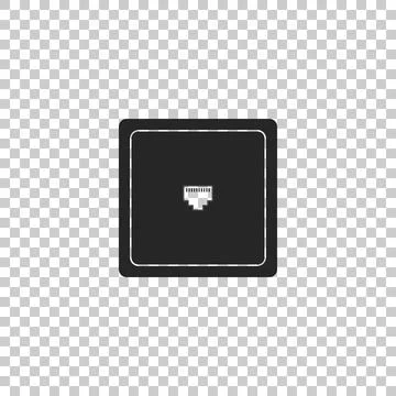 Ethernet socket sign. Network port - cable socket icon isolated on transparent Stock Illustration