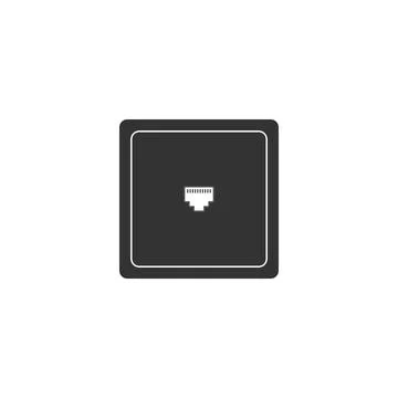 Ethernet socket sign. Network port - cable socket icon isolated. LAN port icon Stockillustratie