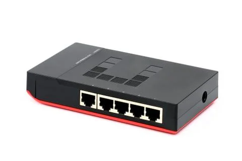 Ethernet switch isolated on the white background Stock Photos