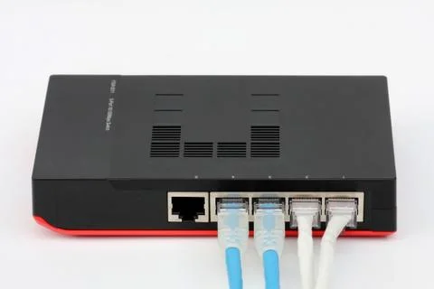 Ethernet switch isolated on the white background Stock Photos