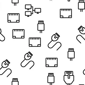 Ethernet Vector Seamless Pattern Stock Illustration