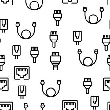 Ethernet Vector Seamless Pattern Stock Illustration