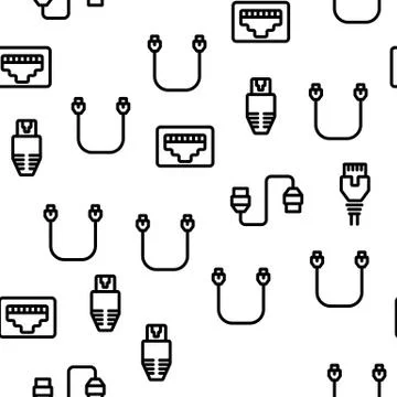 Ethernet Vector Seamless Pattern Stock Illustration
