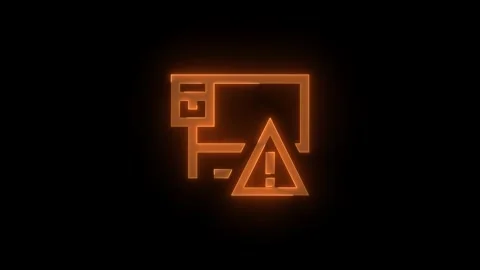 Ethernet warning stroke icon glowing neon animation Stock Footage 289404121