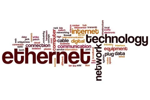 Ethernet word cloud Stock Illustration