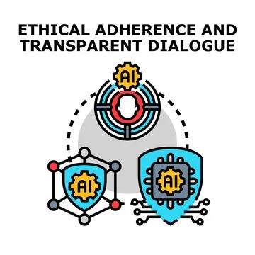 Ethical adherence and transparent dialogue in ai development Stock Illustration