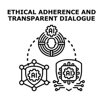 Ethical adherence and transparent dialogue in ai development Stock Illustration