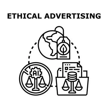 Ethical advertising concepts balancing values and sustainability Stock Illustration