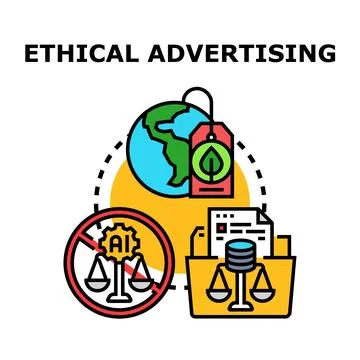 Ethical advertising concepts balancing values and sustainability Stock Illustration