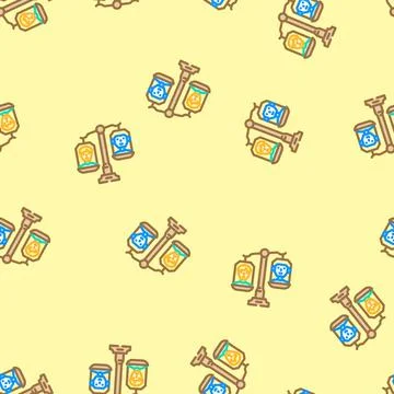 Ethical ai balance scale deep learning vector seamless pattern 库存插图