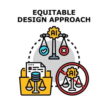 Ethical ai design approach ensuring fairness and accountability Stock Illustration