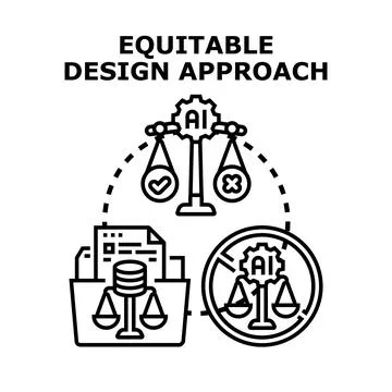 Ethical ai design approach ensuring fairness and accountability Stock Illustration