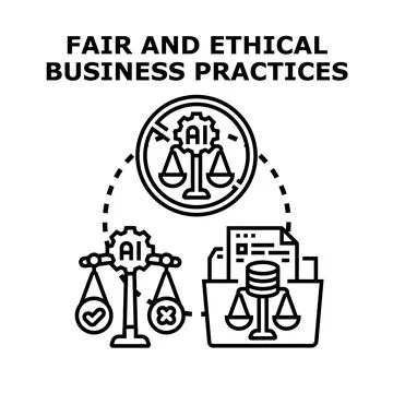 Ethical ai developing fair business practices concept Stock Illustration