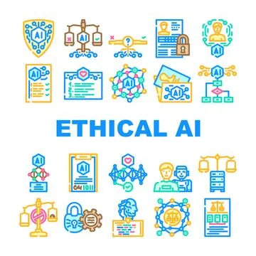 Ethical ai developing responsible artificial intelligence systems Stock Illustration