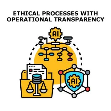 Ethical ai processes with operational transparency icon concept Stock Illustration