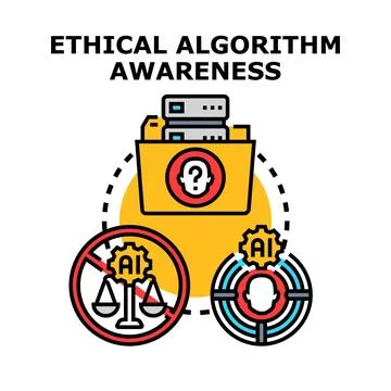 Ethical algorithm awareness balancing fairness and data privacy Stock Illustration