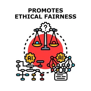 Ethical artificial intelligence fairness concept protecting user data Stockillustratie