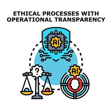 Ethical artificial intelligence processes with operational transparency Stock Illustration